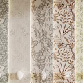 Decorative Wallpapers With Floral Leaf Patterns And Various Colors For Home Interior 3d model
