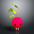 Cartoon Red Round Beetroot With Green Yellow Leaves And Anthropomorphic Features