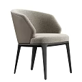 Light Gray Fabric Accent Chair with Black Legs and Modern Design
