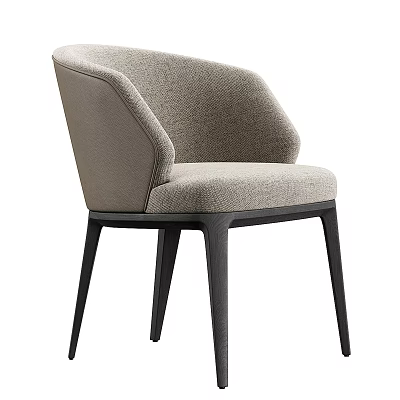 Light Gray Fabric Accent Chair with Black Legs and Modern Design 3d model