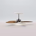 Air Conditioner Ceiling Fan With Wooden Blades White Top Metal Base And Integrated Lighting