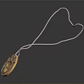 Golden Sun Pattern Pendant with Pink Cord as Daily Lifestyle Accessory