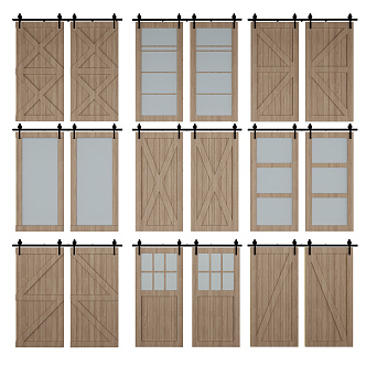 Nordic Barn Door 3d model