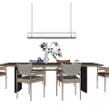 Modern Dining Table and Chair Combination 3d model