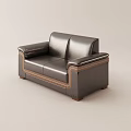 Modern Leather Sofa And Coffee Table Set With Multiple Size Seats And Functional Coffee Table Design 3d model
