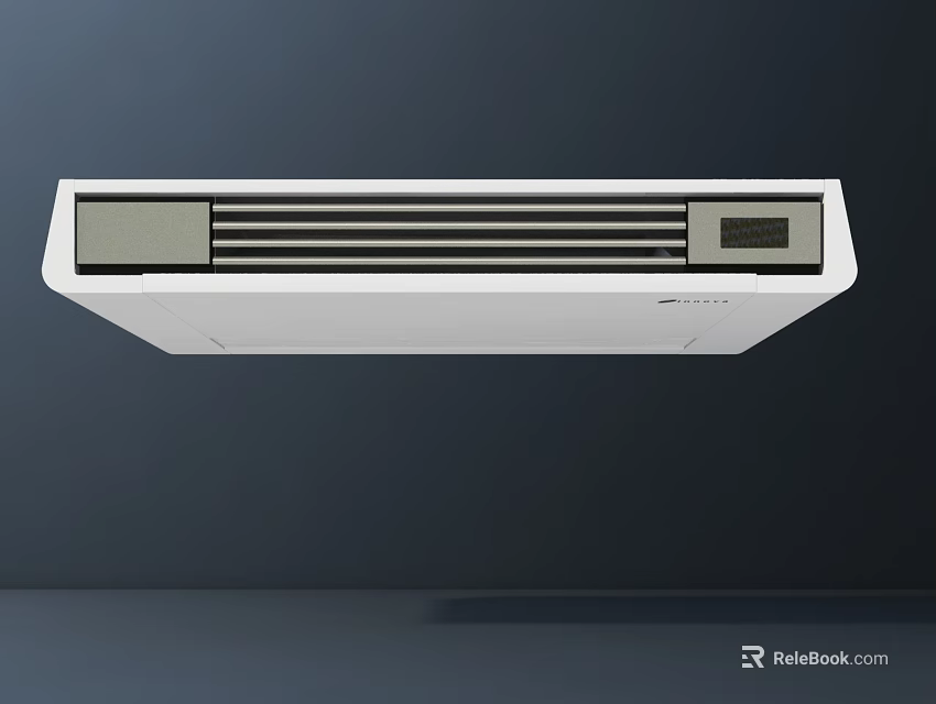 Wall Mounted White Air Conditioner Fan With Modern Design And Digital 3d model