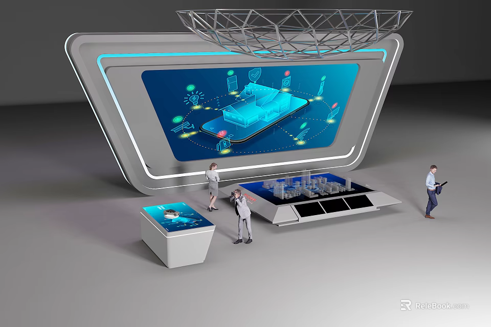 Innovative Commercial Equipment Large Screen Display With Interactive 3D Model And Data Visualization 3d model 