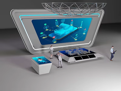 Innovative Commercial Equipment Large Screen Display With Interactive 3D Model And Data Visualization 3d model