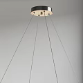 Modern Circular Chandelier Design With Gold Frame And Glass Shade