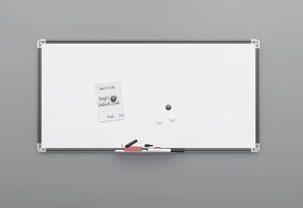 Modern Whiteboard Wordboard 3d model
