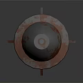 Rusted Old Military Artillery Shell With White Surface And Orange Corrosion