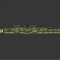 Pixel Style Aquatic Animal 3D Model With Block Structure And Green Yellow Colors