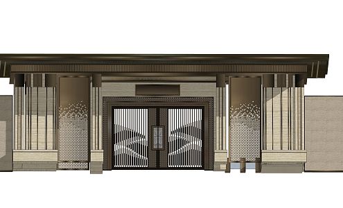 new chinese style gate 3d model