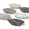 Stone Shaped Marble Coffee Tables Featuring Multiple Colors And Diverse Textures 3d model