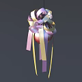 Colorful Hanging Ornament With Pink Sphere Purple Pink Gold Ribbons And Bow
