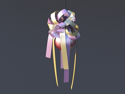 Modern balloon ribbon 3d model