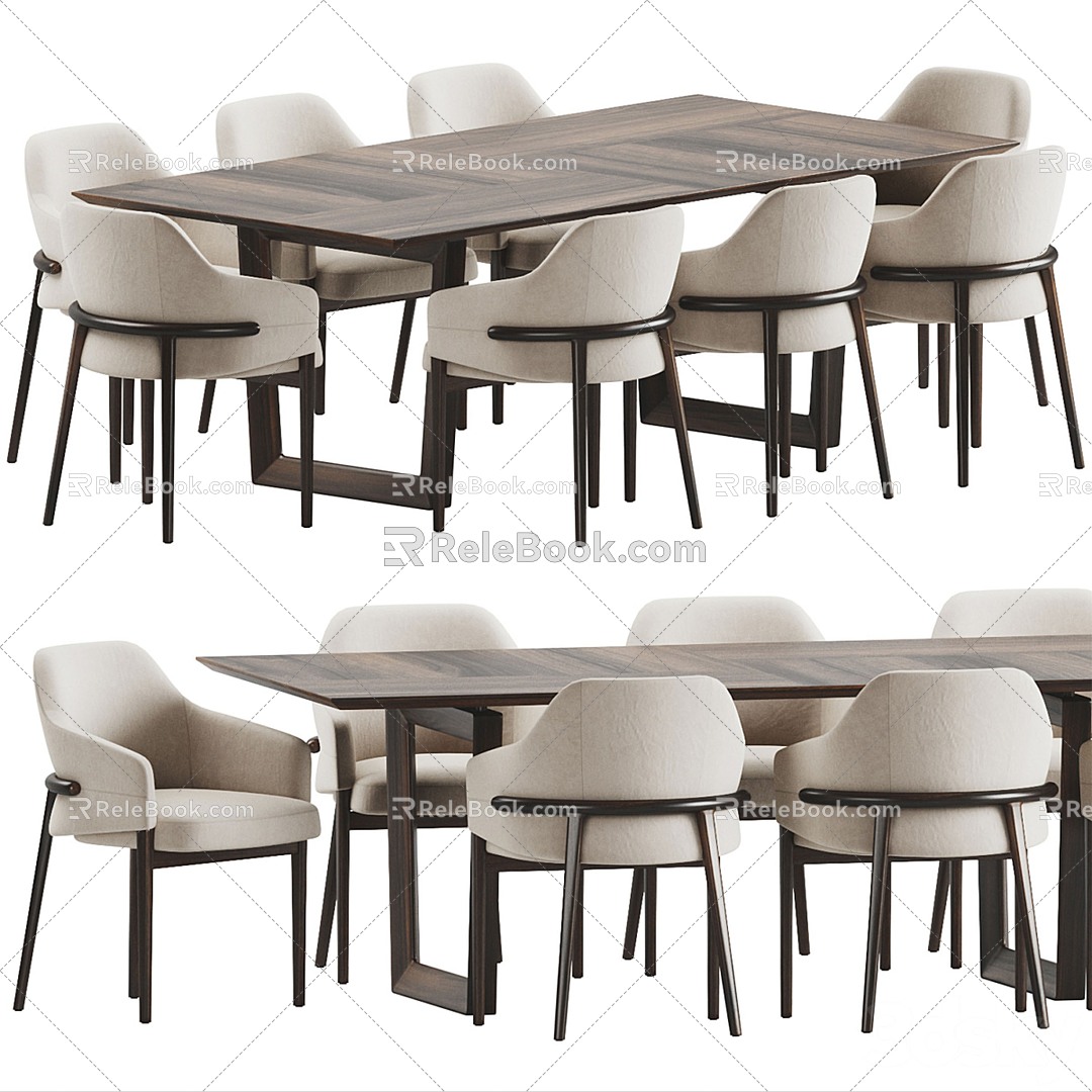 Dining table and chair 3d model