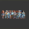 Colorful Cartoon Character Figurines With Diverse Outfits And Poses For Collectors Decor