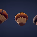 Delicious Assorted Muffins with Chocolate Chips Blueberry Toppings in Paper Cups