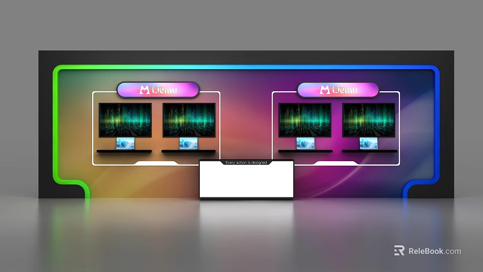 Modern Commercial Equipment With Multiple Screens Control Panels And Brand 3d model 