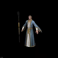 Elven Male Wizard In Blue Robe With Golden Belt And Magic Staff