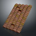 Traditional Roof Tiles Design With Rustic Texture And Stacked Pattern 3d model