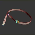 Shiny White Leather Strap Belt With Golden Buckle For Daily Use