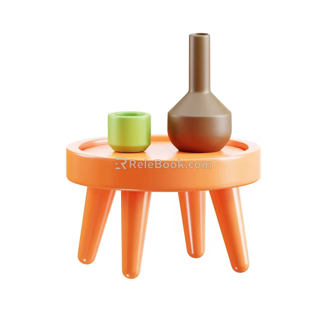 Modern Casual Table Decorations Cartoon Table 3d model
