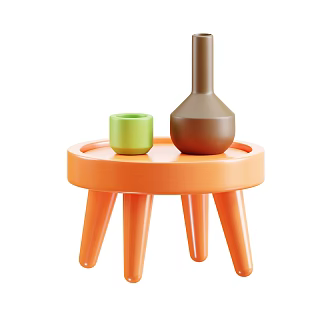Modern Casual Table Decorations Cartoon Table 3d model
