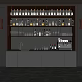 Modern Wine Rack With Multiple Shelves Holding Bottles And Glasses In Bar Setup