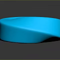 Modern Shiny Blue Twisted Ring Sculpture With Smooth Reflective Surface 3d model