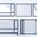 Various Modern Glass Window Designs With Different Frame And Panel Styles 3d model