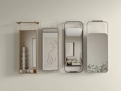 Modern Mirror Designs With Stylish Frames Artistic Details And Home Decor Elements 3d model