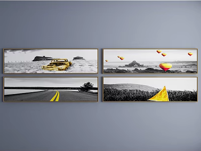 modern landscape painting 3d model