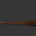 Traditional Brown Curved Wooden Bow With Blue Arrowhead And White Shaft Weapon