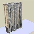 Modern High-Rise Residential Buildings Exterior Design With Glass Curtain Walls And Balconies