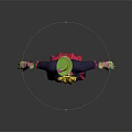 Game Movie Character Colorful Costume With Green Hat Navy Blue Top Yellow Bow And Pink Skirt