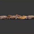 Natural Stones And Wood Pieces With Various Colors And Shapes On Black Background