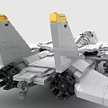 LEGO toy building blocks aircraft fighter F14 3d model