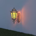 Vintage Outdoor Wall Light With Ornate Design And Bright Yellow Glow