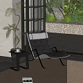 Modern leisure leather pattern recliner 3d model