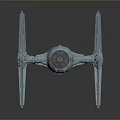 Detailed TIE Fighter Model With Hexagonal Wings And Metallic Cockpit Design