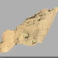 Detailed Rocky Sandy Desert Terrain With Uneven Surface And Natural Rock Formations