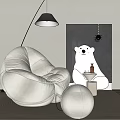 Modern Lazy Sofa Single Sofa 3d model