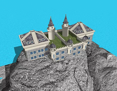 European-style castle 3d model