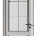 Modern White Swing Doors With Various Designs Including Glass And Solid Panels 3d model