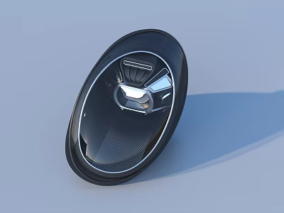 Modern Black Oval Shaped Household Product With Glossy Surface For Home Storage Use 3d model