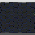 Modern Accent Wall With Illuminated Blue Hexagons 3d model