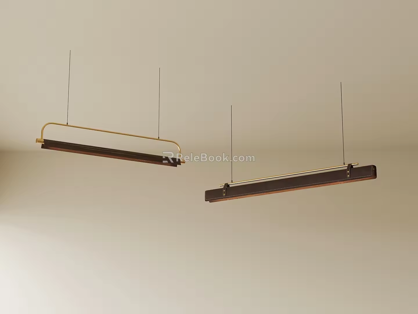 Modern decorative chandelier strip chandelier 3d model