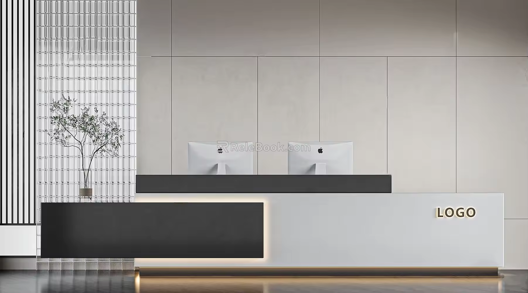 Modern reception desk Front Desk 3d model